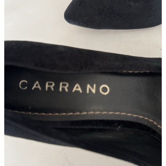 Carrano Rafaella Black Velvet Pointed Toe Classic Heels Pumps Women 8 Brazil - Picture 10 of 14